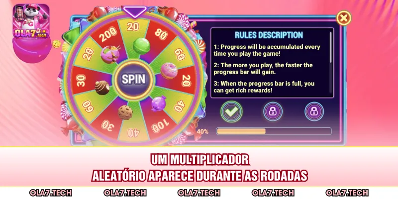 Um multiplicador aleatório aparece durante as rodadas